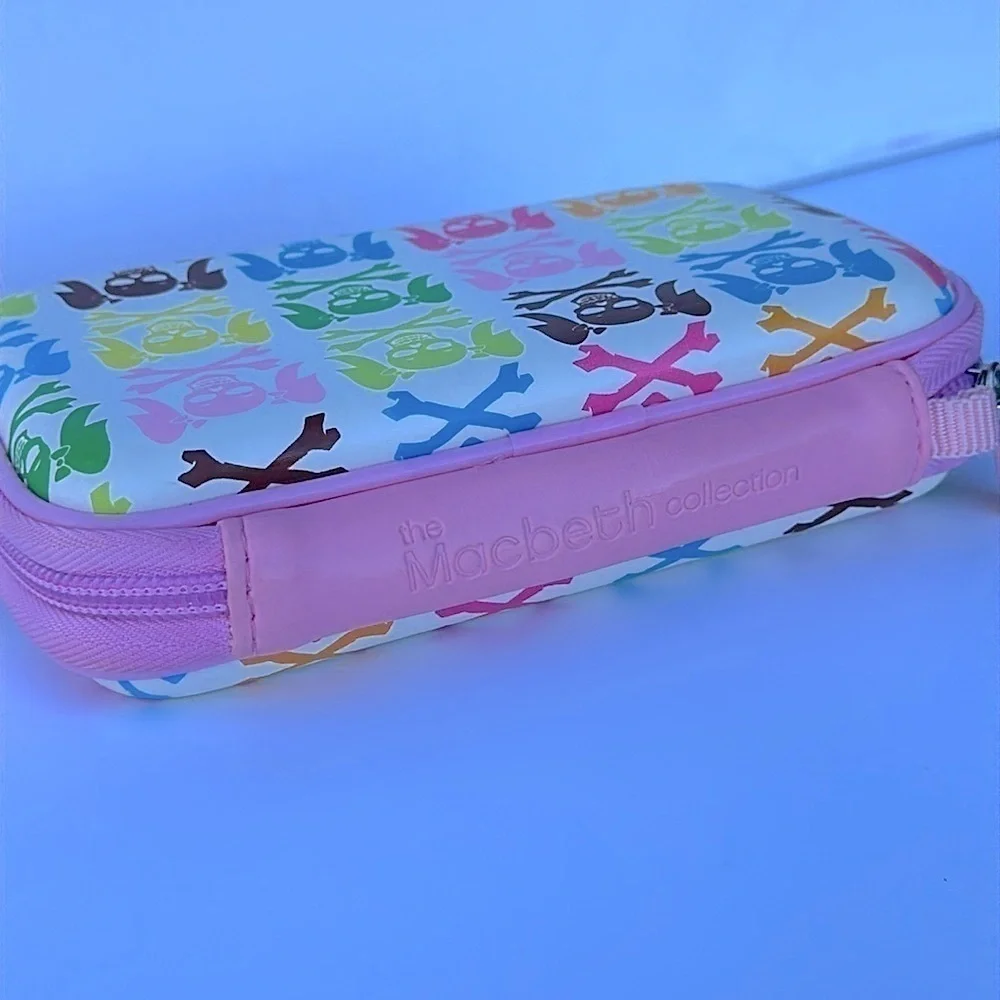 Macbeth Collection MB- tech accessories Hard Zipper Case punk skulls pink